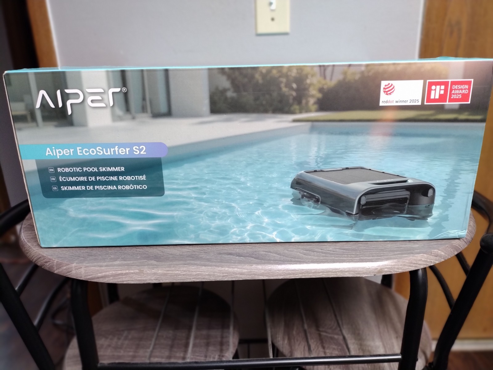 EcoSurfer S2 Solar Powered Pool Surface Skimmer Robot with APP Support,24/7 Gray