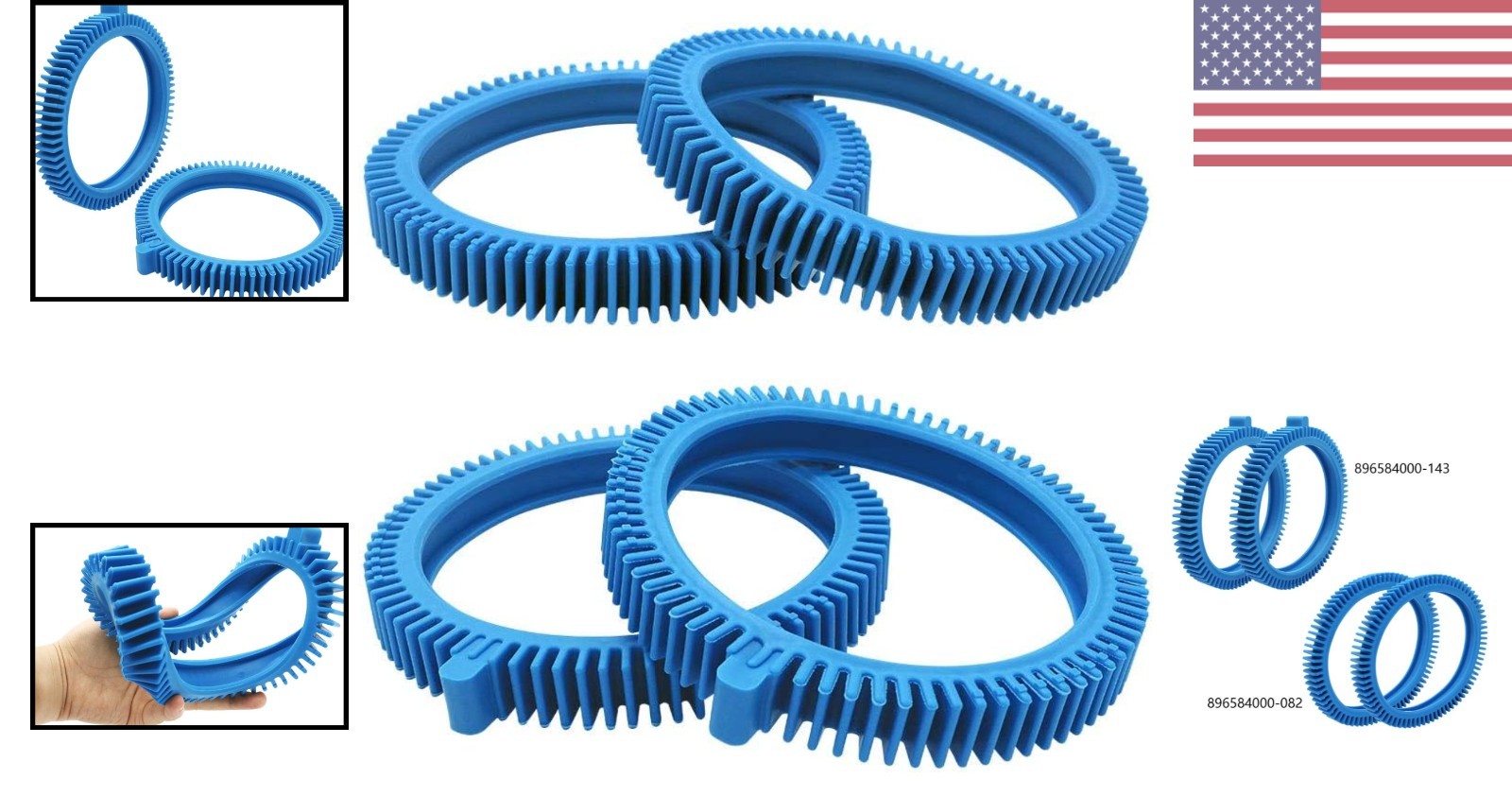 143 Blue Front Tire Kit & -082 Blue Back Tire – Pool Cleaner Replacement Set