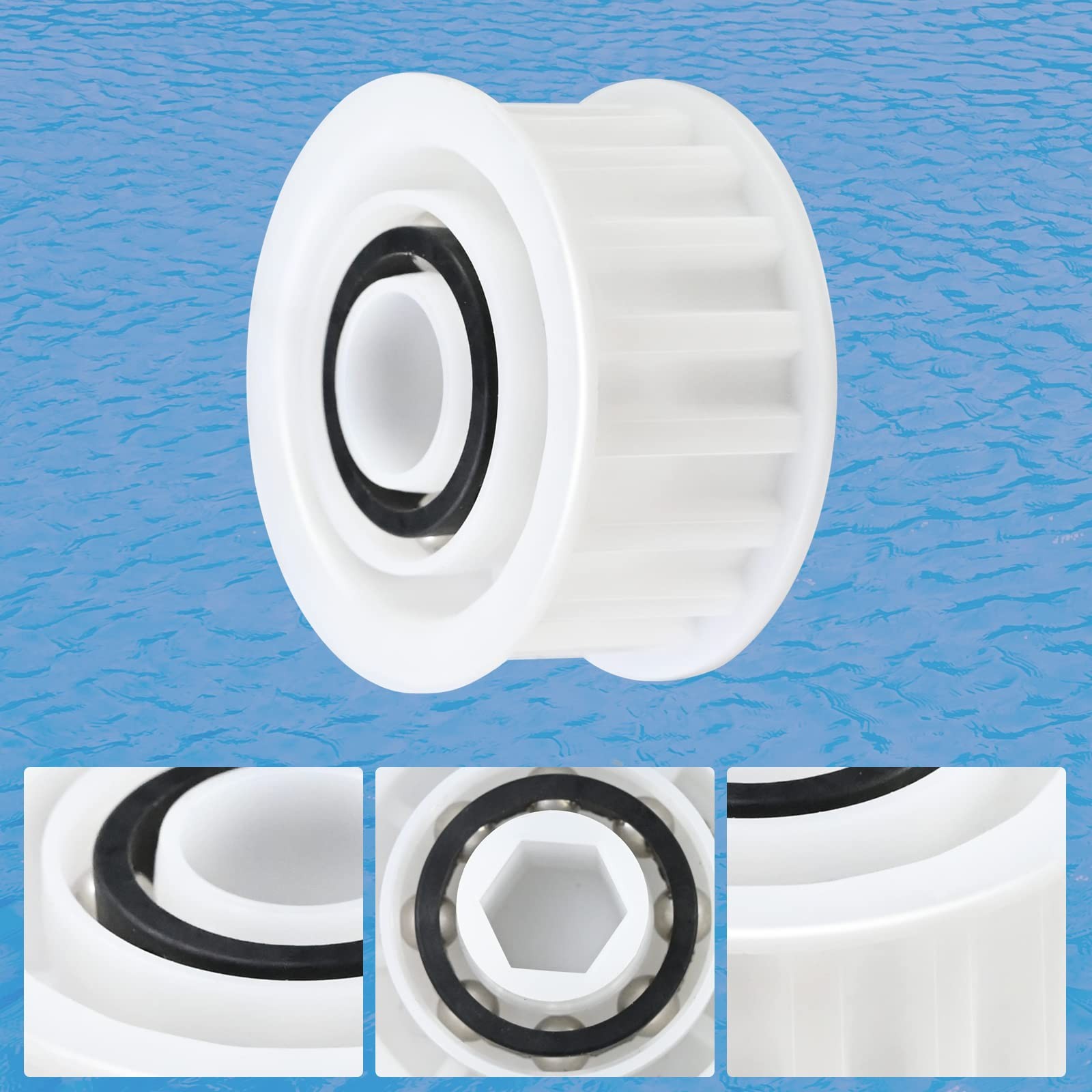 « 4Pack Guide Wheels & 2 Pulley Gears for Dolphin Nautilus Robotic Pool