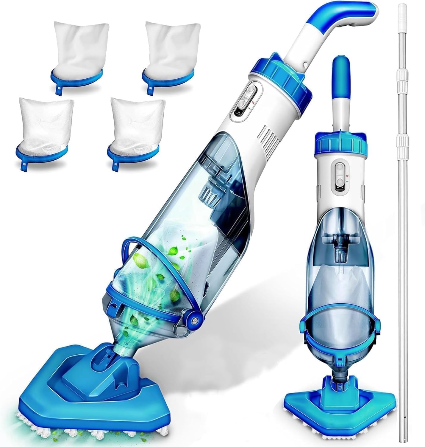 Lightweight Cordless Pool Vacuum with Telescopic Pole – Effortless Cleaning