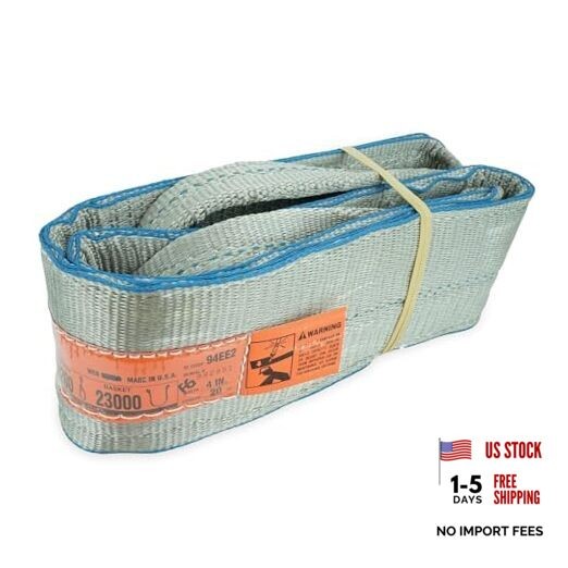 DD Sling 4 Inch x 20 Ft Polyester Lifting Sling – USA Made 11,500 lb