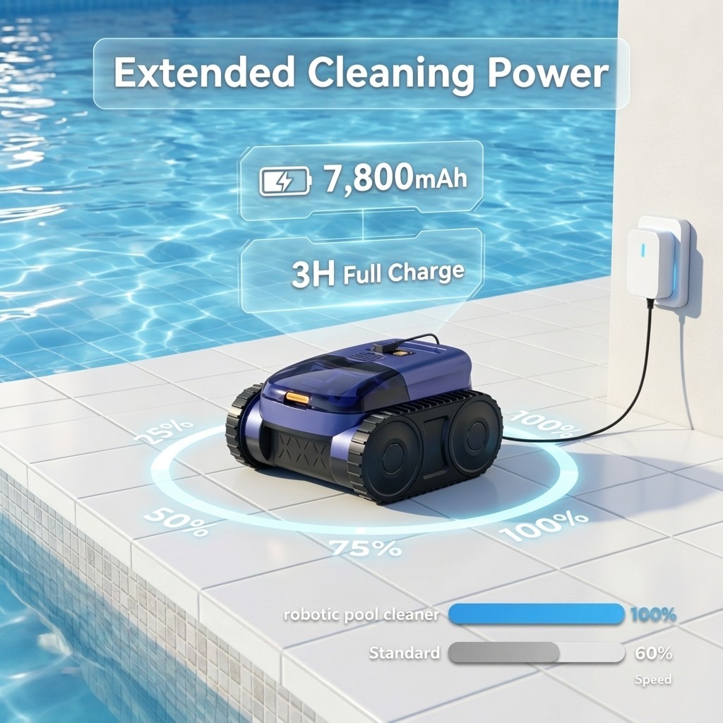 2026 New Cordless Robotic Pool Cleaner Robotic Pool Vacuum Waterline Cleaning