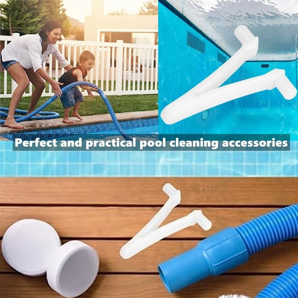 12Pcs Pool Brush Clips Plastic Pool Pole Clips Perfect V Pool Clips Pool Butt…