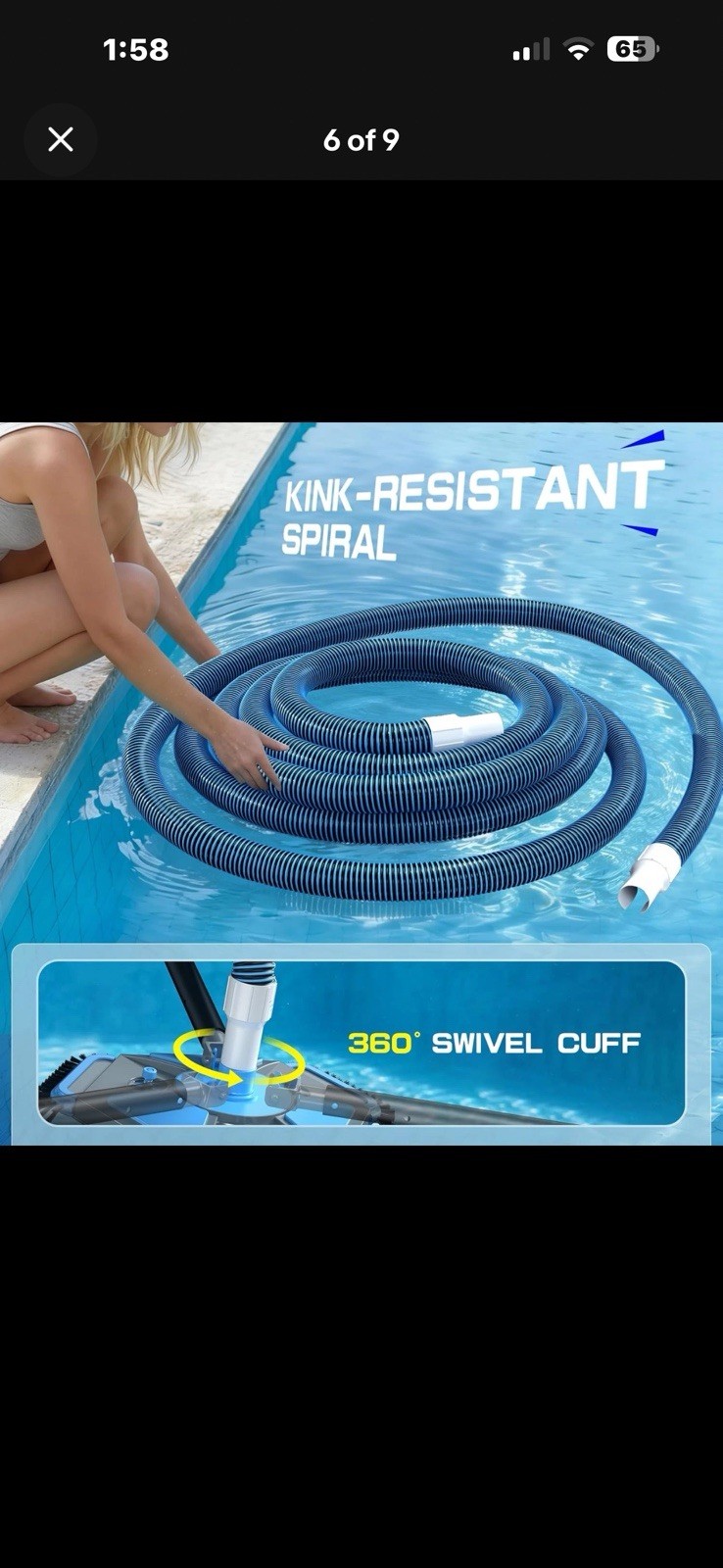 Upgrade Pool Vacuum Head with Side Brush & 360° Swivel Cuff, Heavy Duty Manual K