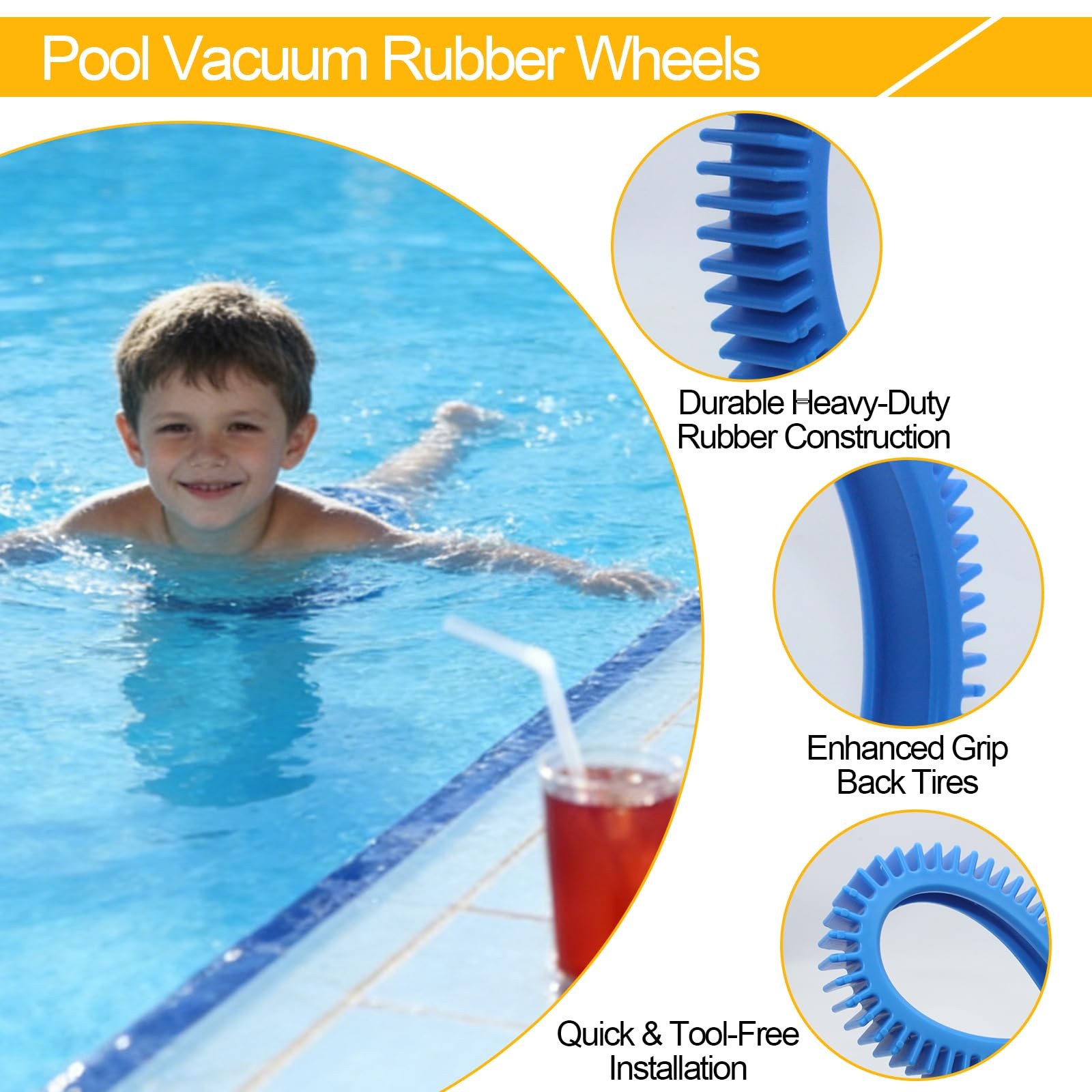 Pool Cleaner Tire Combo Kit for Hayward Pool Vacuums fit for Poolvergnuegen w…