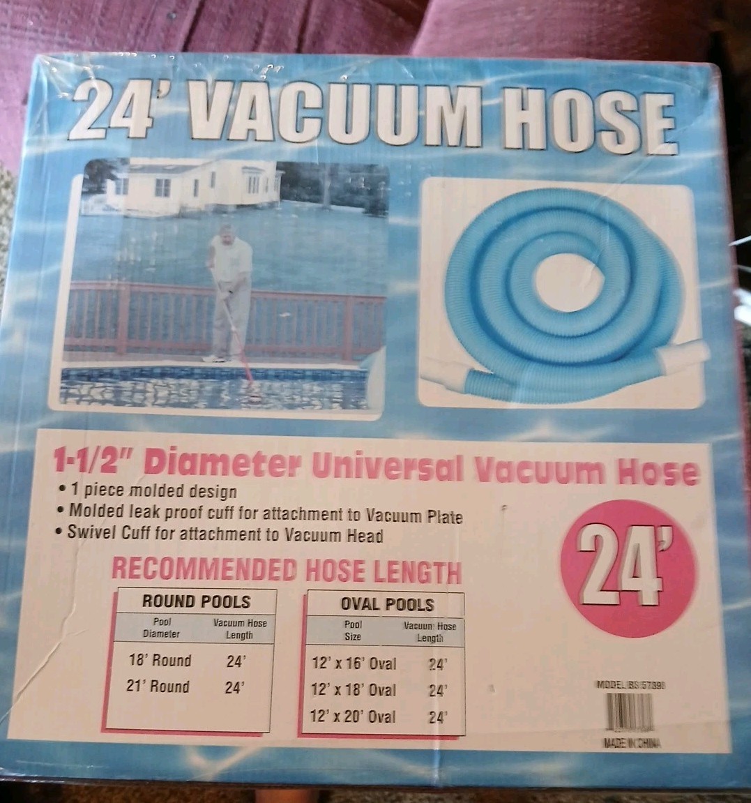 Swimming Pool 1.5” 48’ Vacuum Hose (One. Piece) NIB