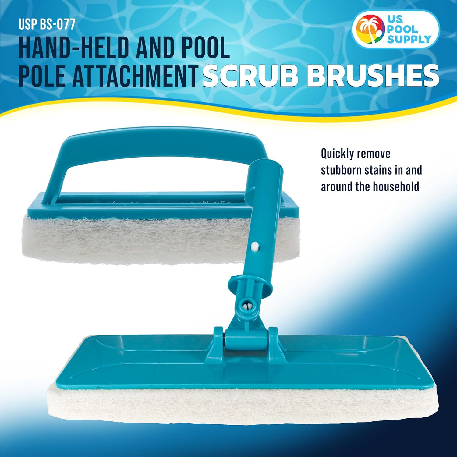 Hand-Held and Pool Pole Attachment Scrub Brushes – Surface Scrubbing Scouring Sp