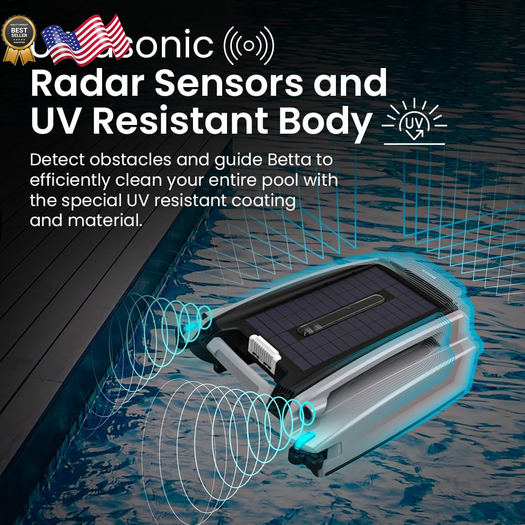 Betta SE Plus Solar-Powered Robotic Pool Skimmer with 24/7 Continuous Clean