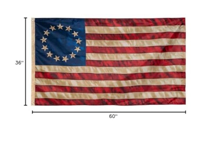Historical Betsy Ross Flag 3×5 foot | Heavy Duty Heritage Tea Stained