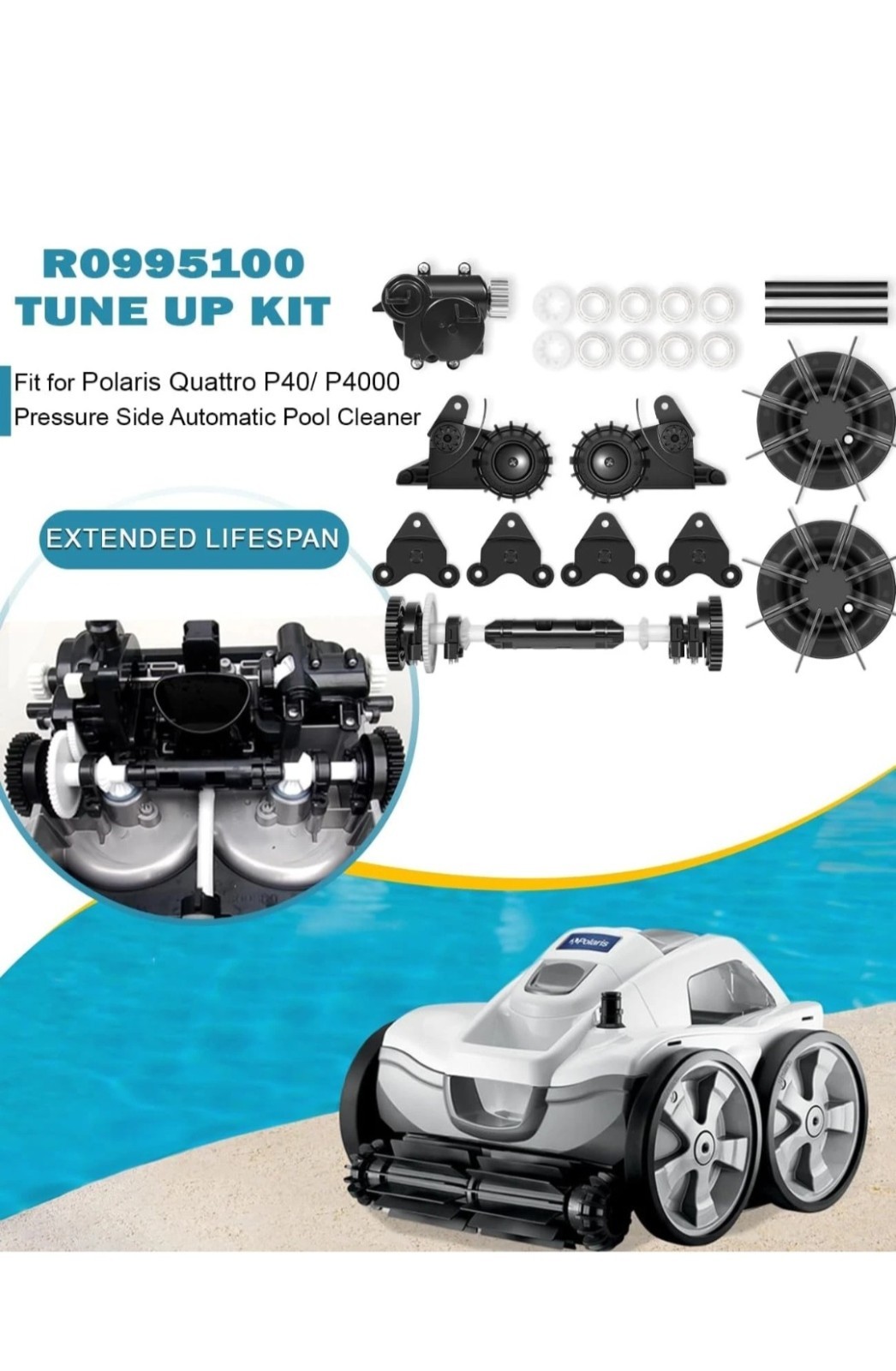 for Polaris Quattro P40 P4000 Factory Tune Up Kit Rebuild Replace Parts R0995100