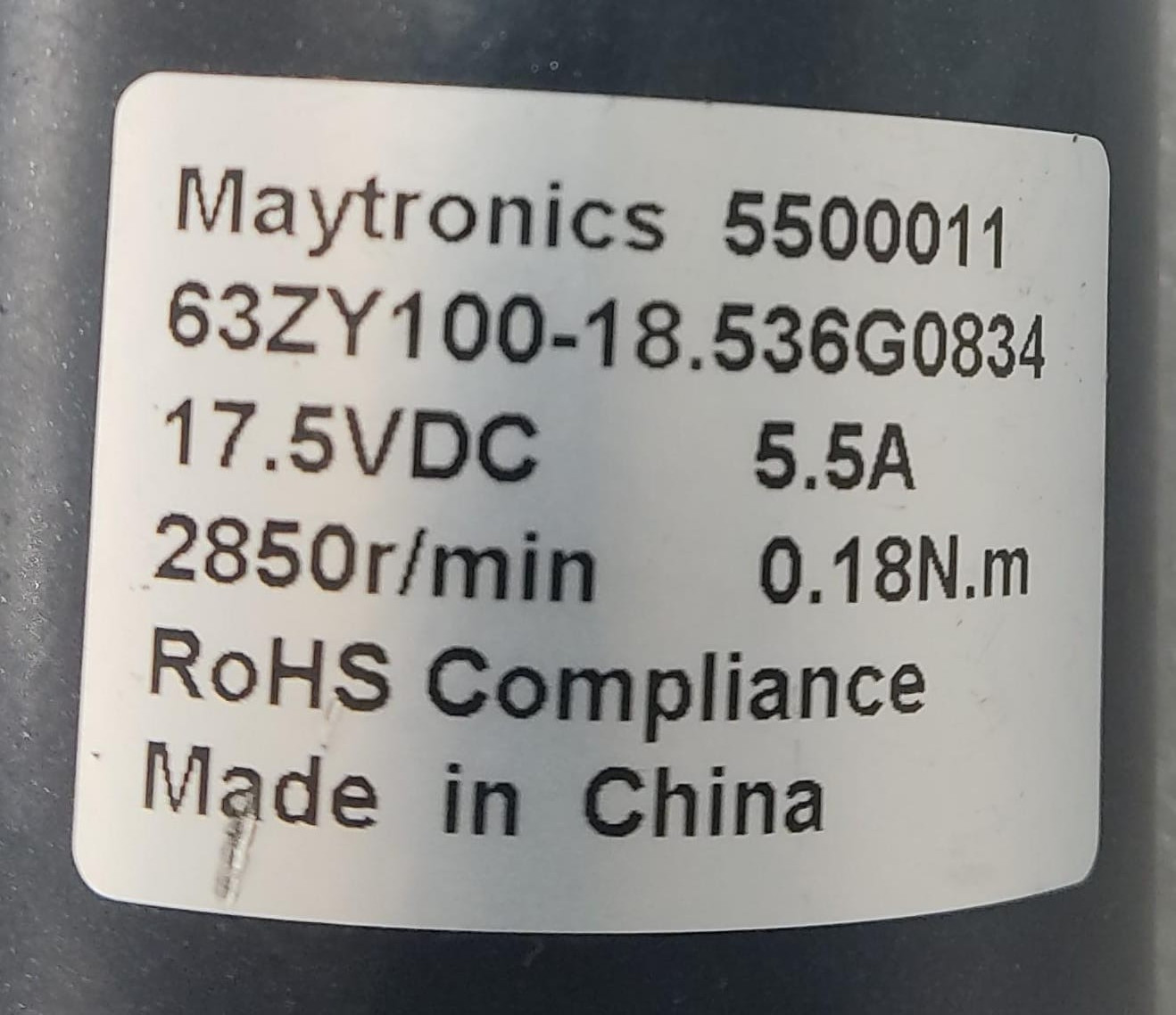 *TESTED* Maytronics Pump Motor 63ZY100 5500011 2850rpm For Dolphin Pool Robot