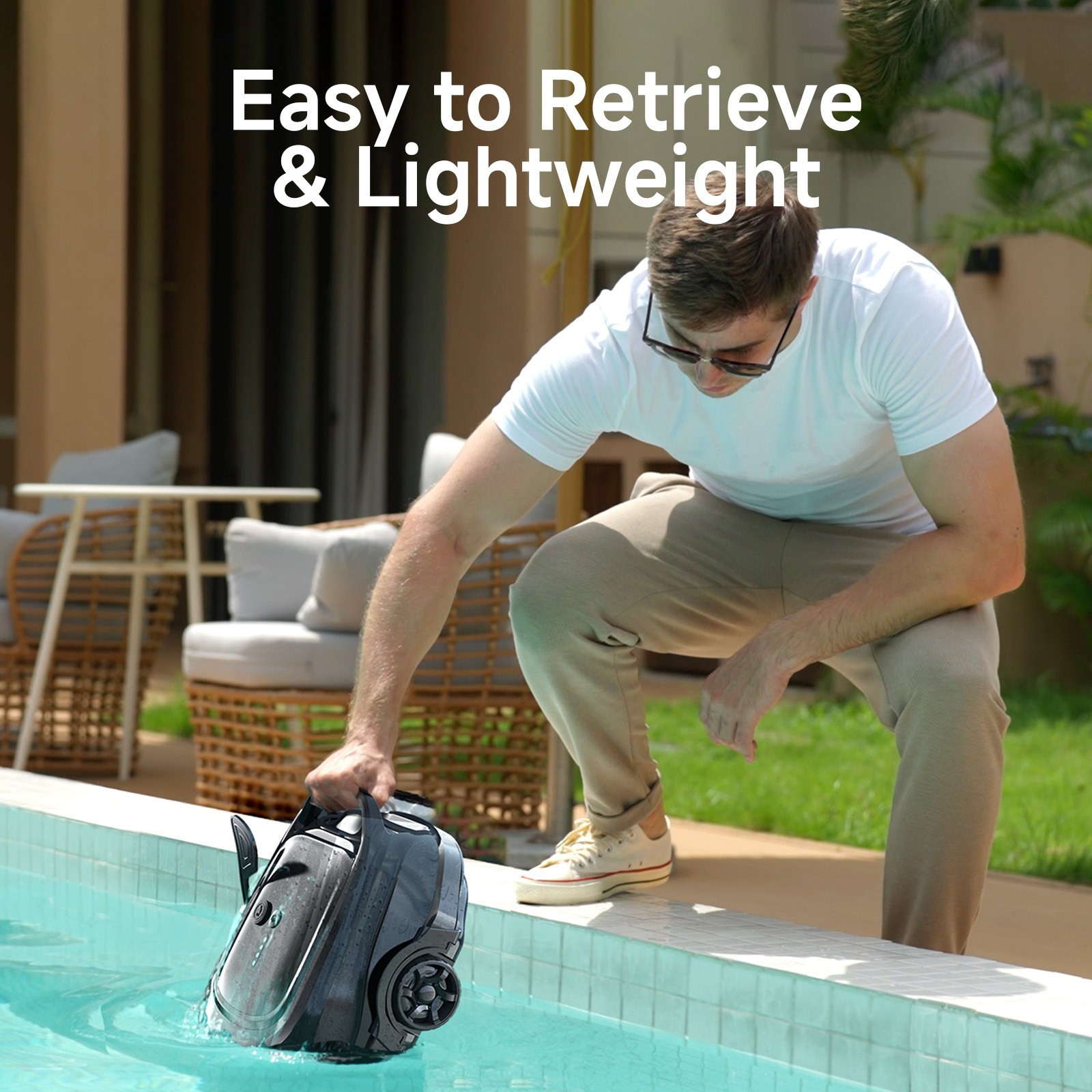 WYBOT A1 Cordless Robotic Pool Cleaner Vacuum Above Ground Flat 120Min AutoPark