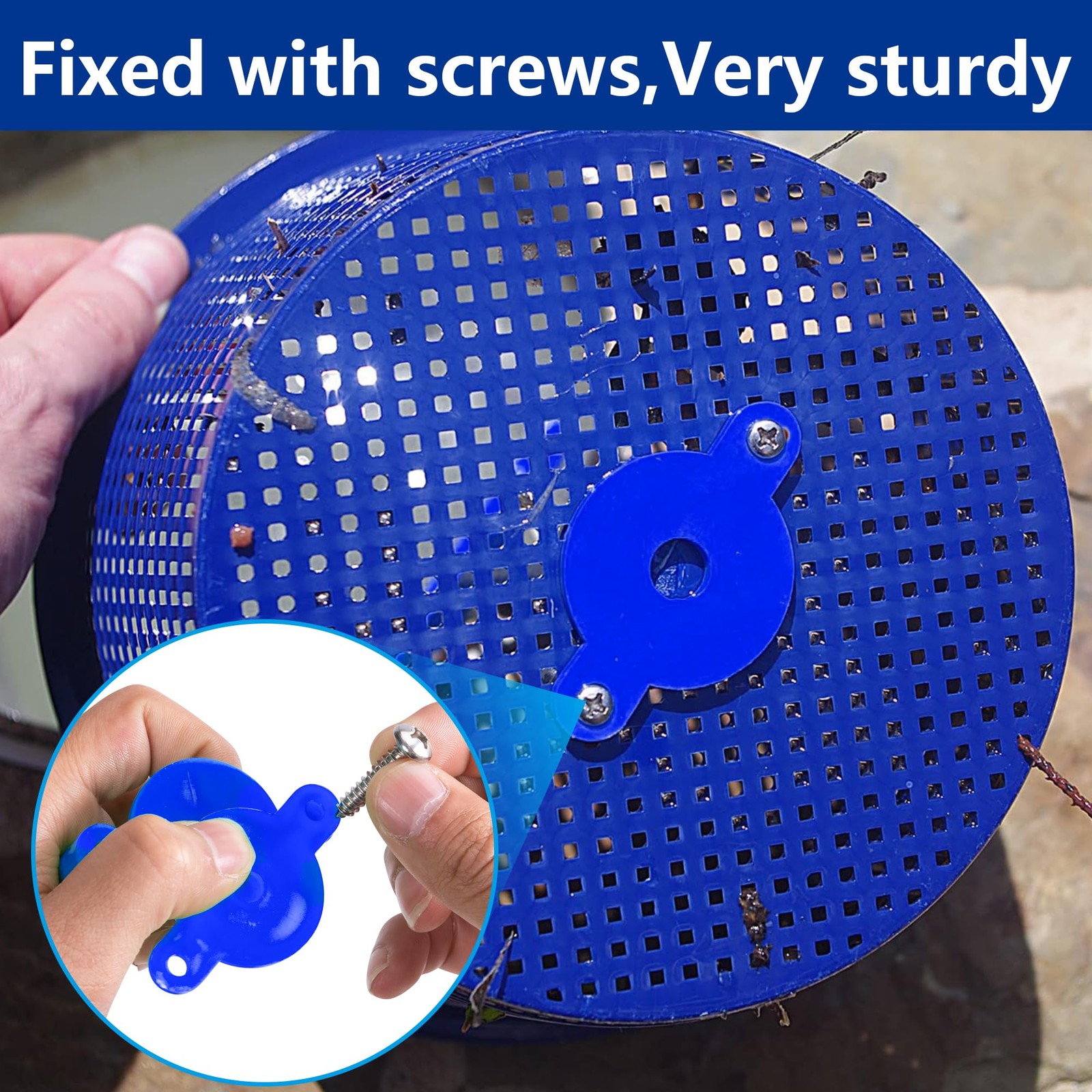 Pool Skimmer Basket Handle Tool Blue Silver Hook Inground Above Ground Cleaning