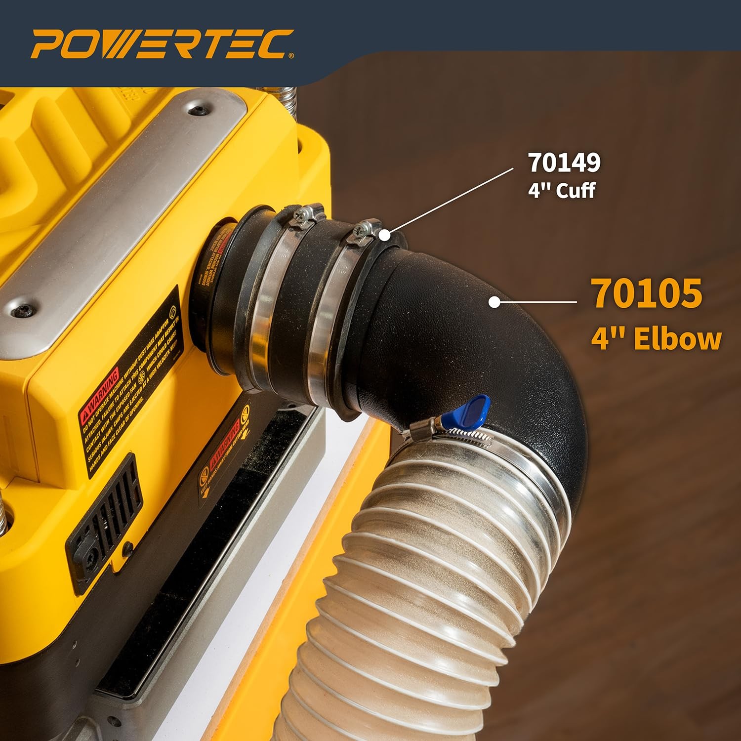 Powertec 70105-P2 4 In. 90 Degree Elbow – Abs Plastic Right Angle Dust