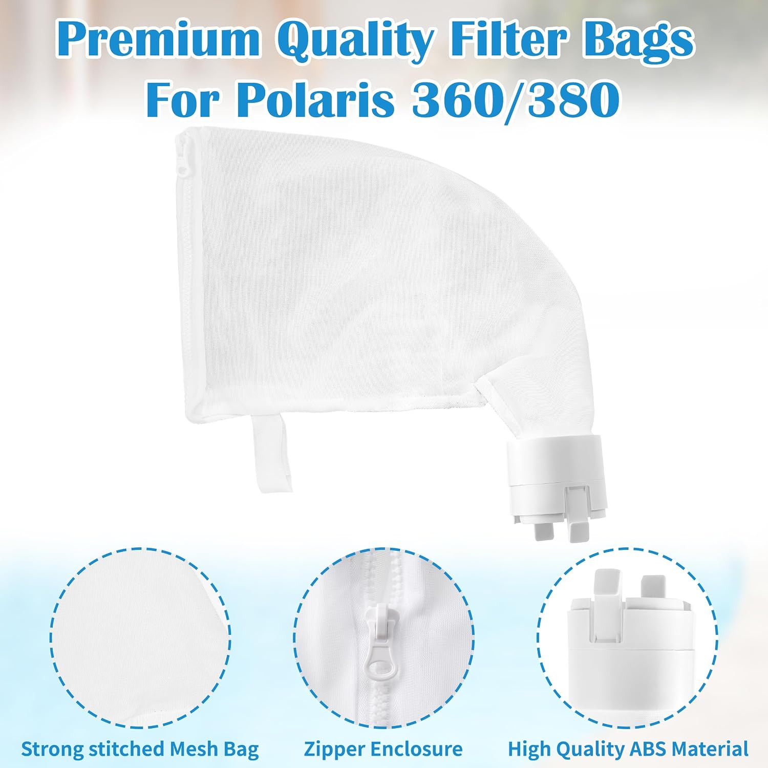 Pool Cleaner Bags, 3 Pack 360 380 Pool Sweep Bag, Nylon Mesh Pool Vacuum Bag Rep
