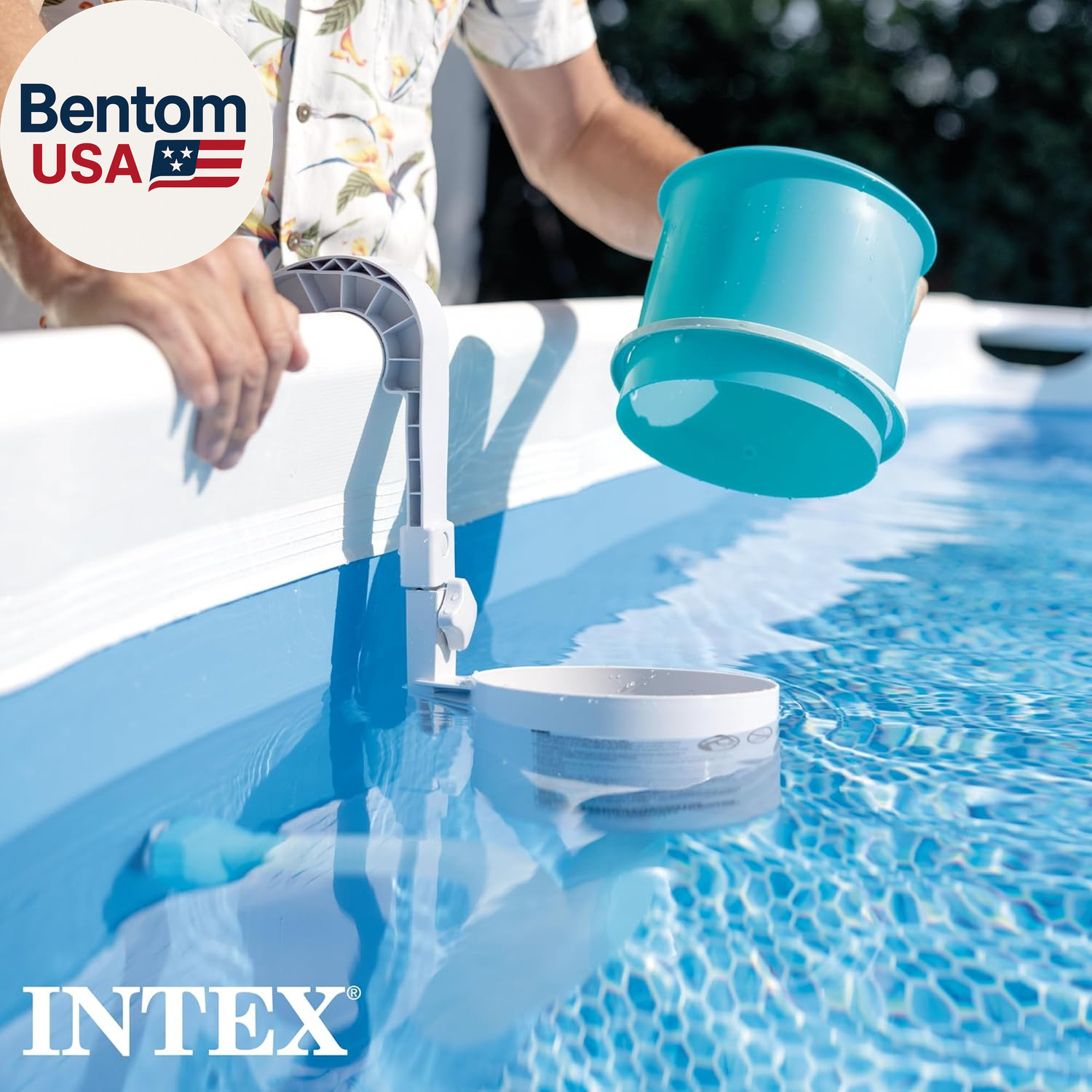 Deluxe Automatic Surface Skimmer Bundled with Maintenance Kit W/ Vacuum & Pole,