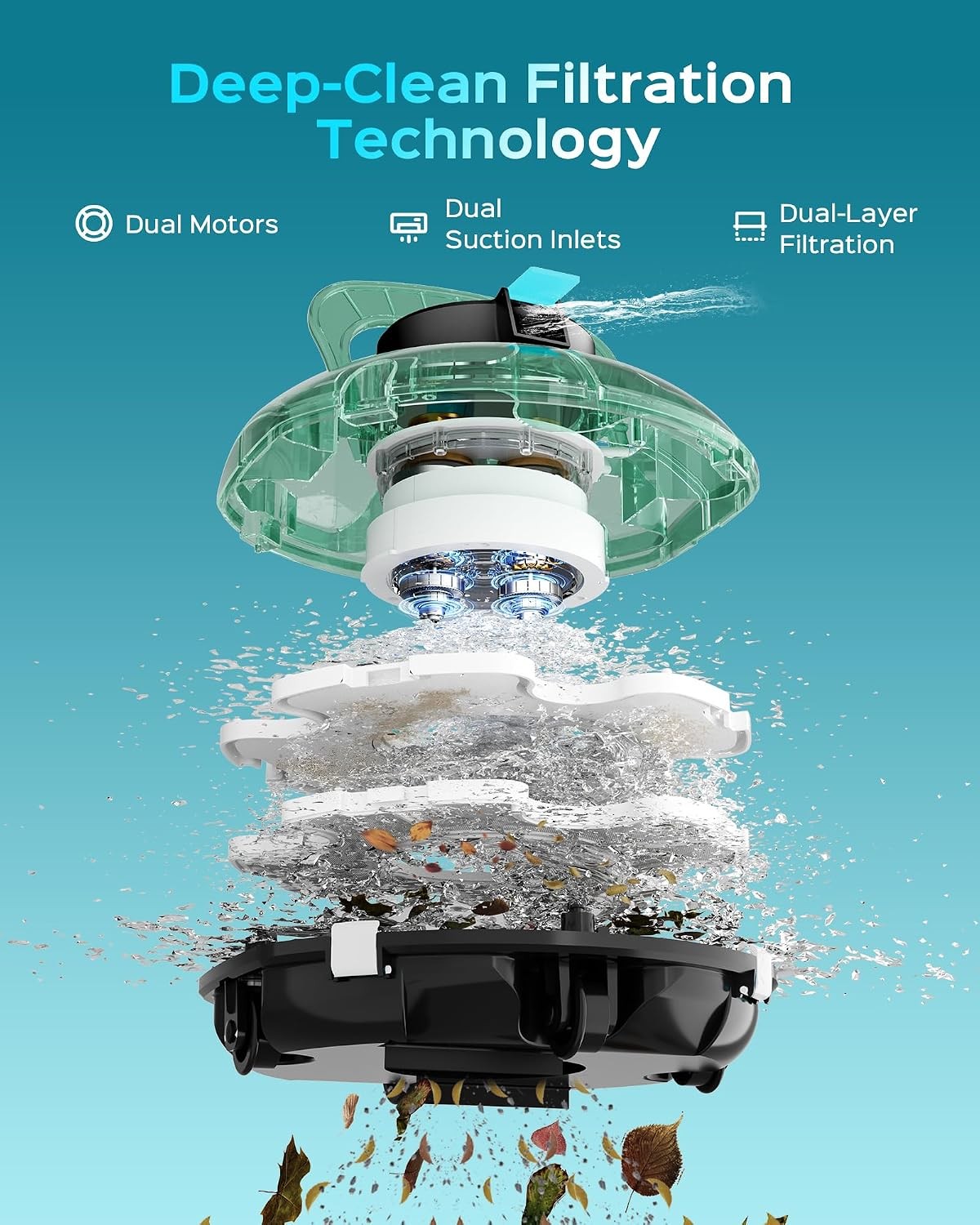 (2026 Upgrade) Cordless Pool Vacuum for above Ground Pool, Automatic Pool Cleane
