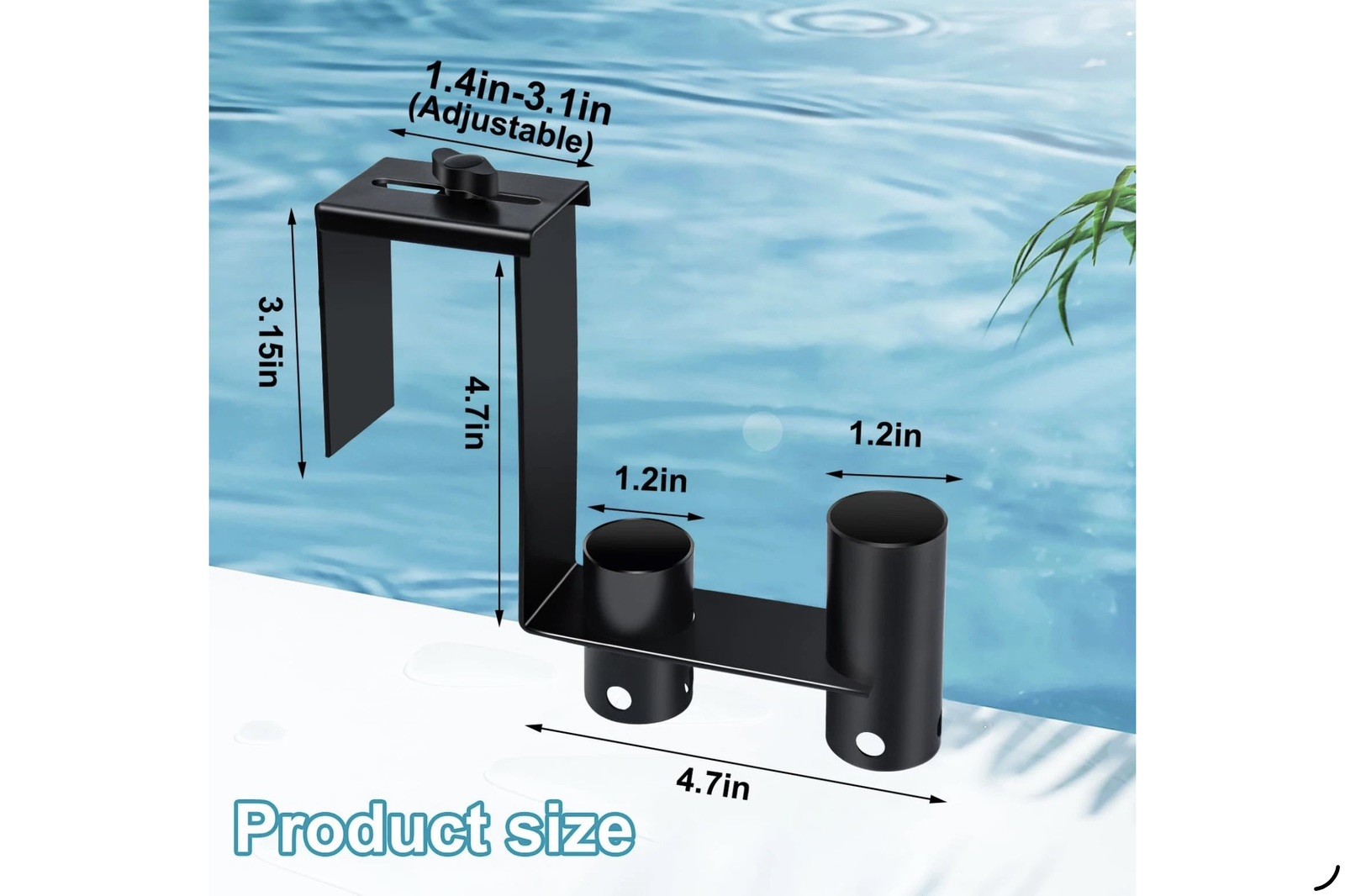 2 Pcs Pool Fence Hooks, Adjustable Tool Organizer, for Hanging Cleaning