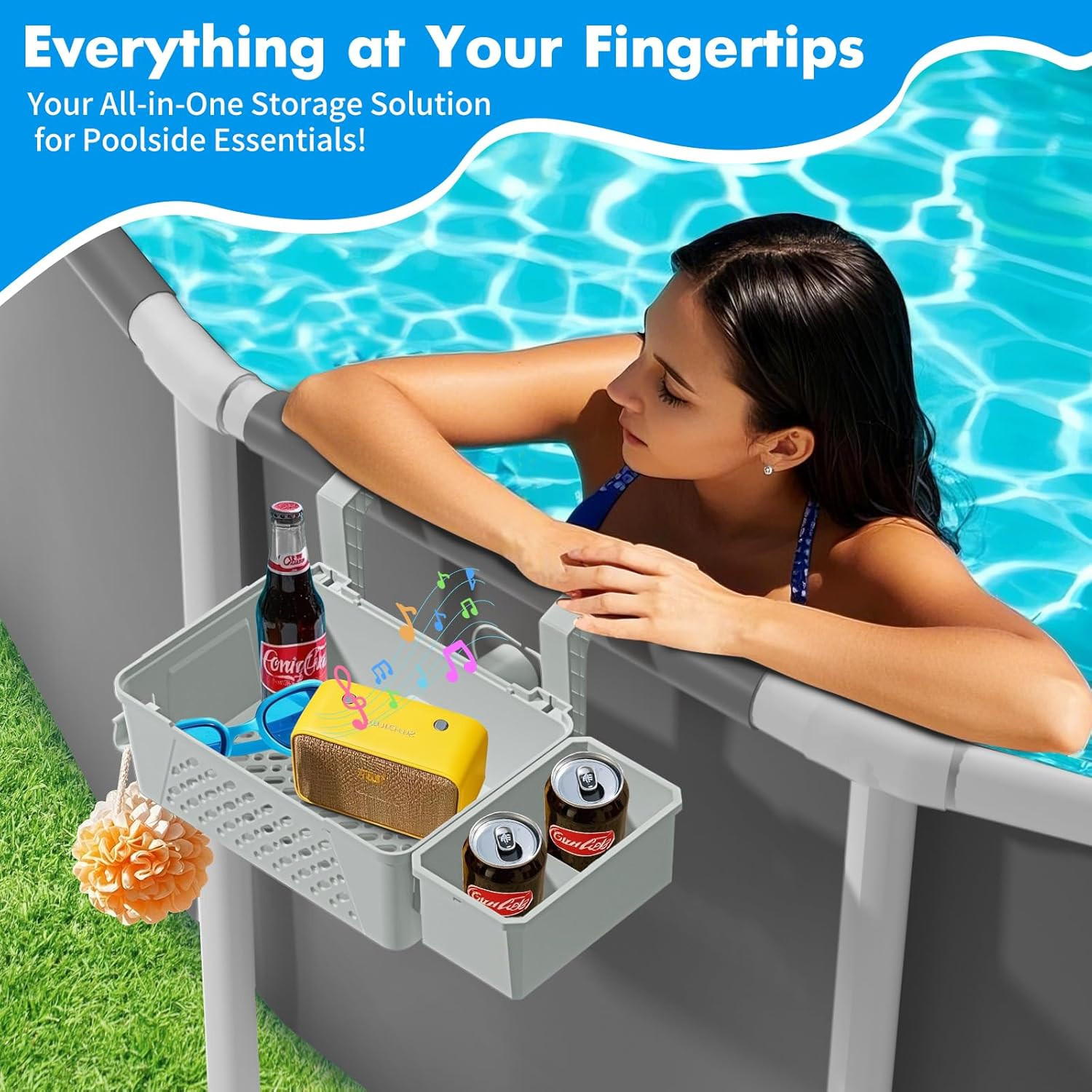 Poolside Storage Basket 2 Pack – above Ground Pool Accessories, Swimming Pool St