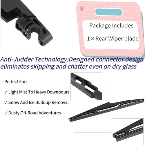 Rear Wiper Blade for 2022-2026 Genesis GV70 & Electrified GV70 2025 2024 2023