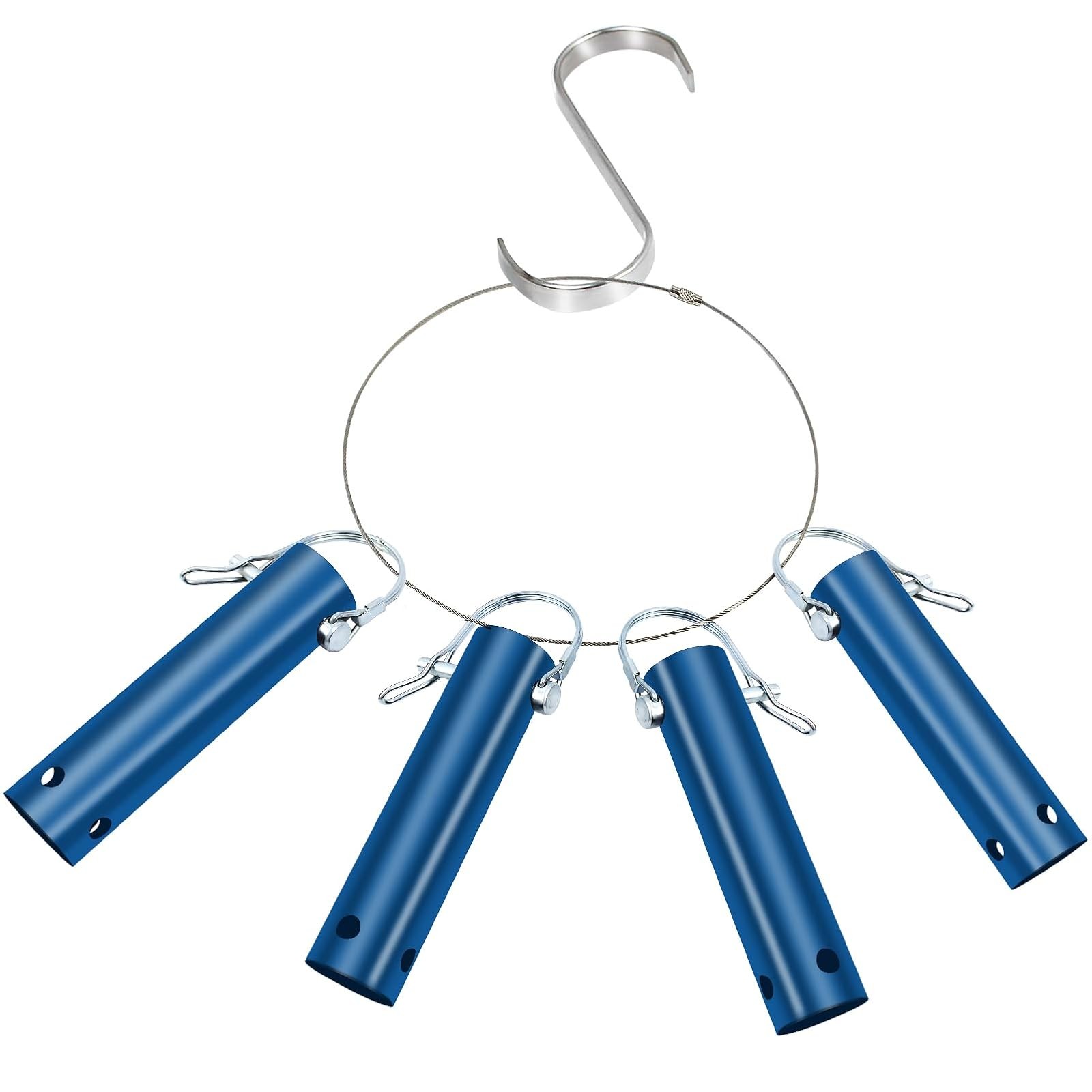 Blue Pool Equipment Organizer 4 Pack Tool Holder Rack