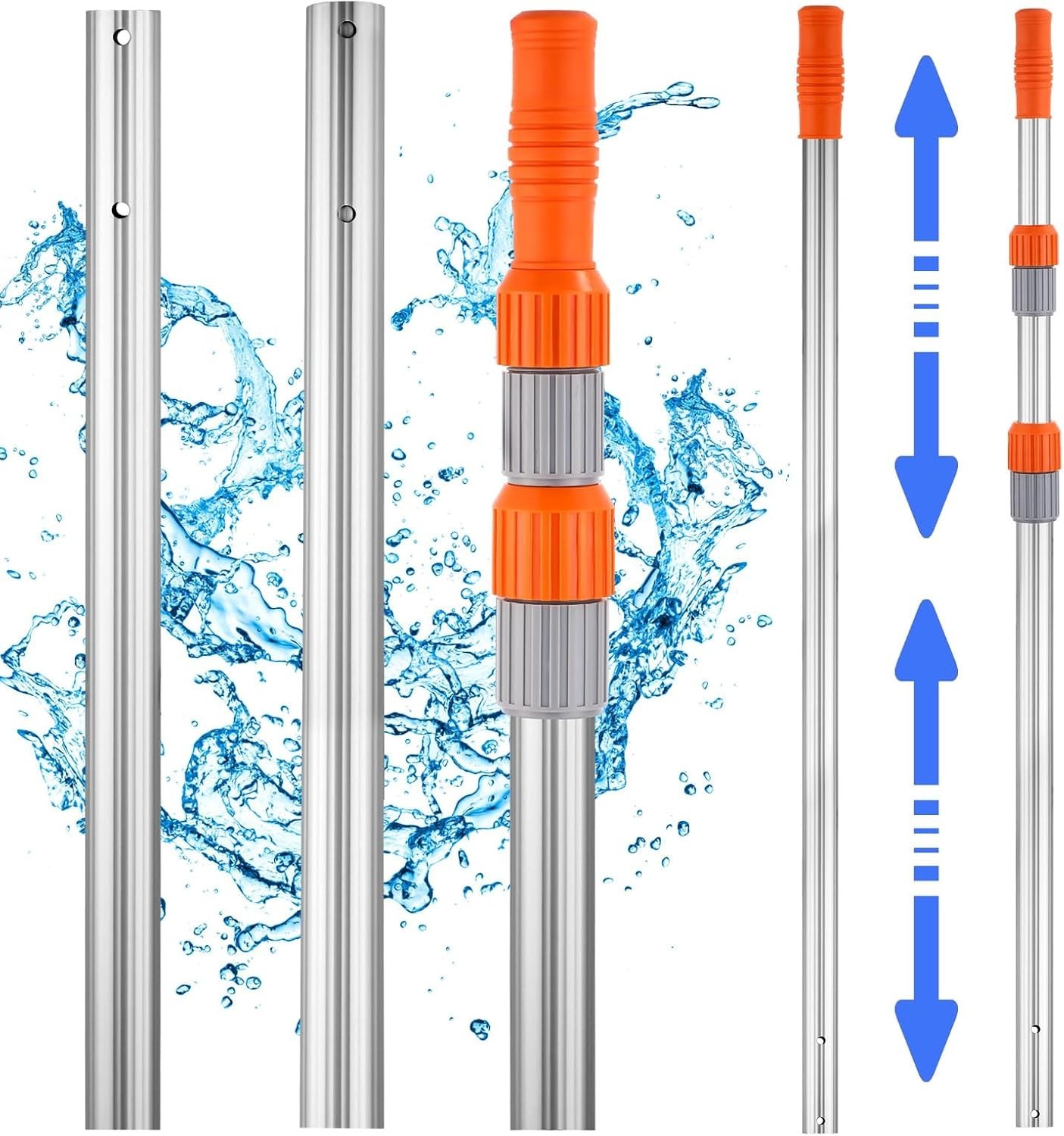 Universal Fit 16 ft Telescopic Pool Pole – Lightweight and Durable Cleaning Tool
