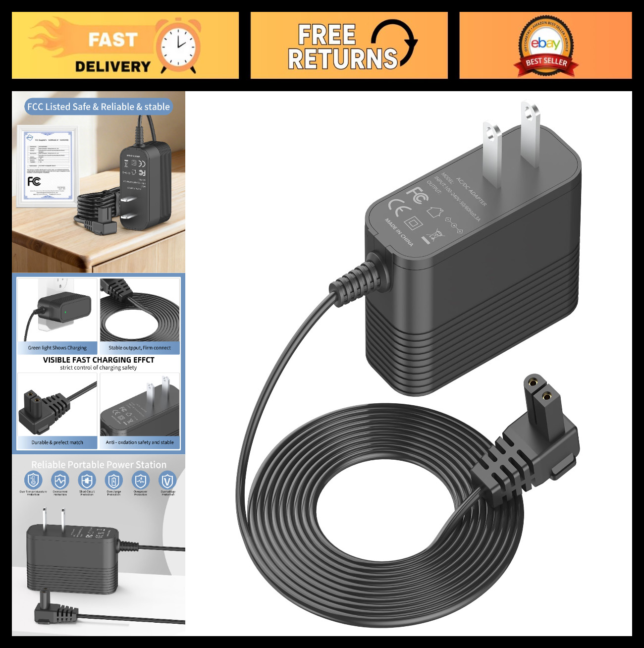 Robotic Pool Cleaner Charger Adapter Compatible with Seauto RERIOU Zyerch SAT10