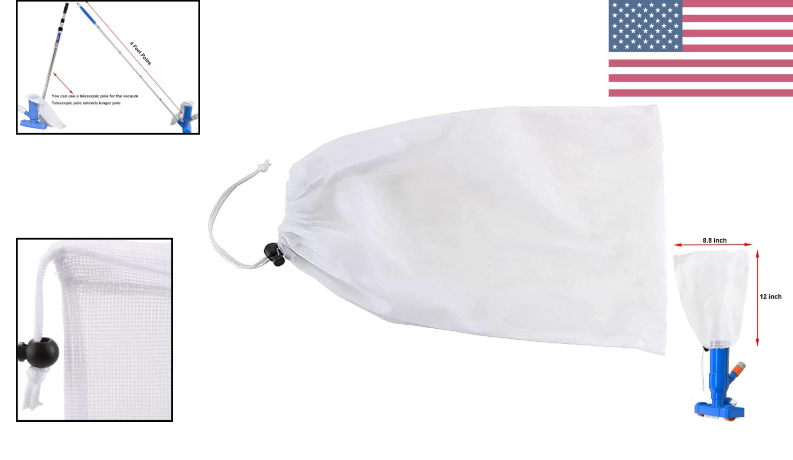 Fine Mesh Pool Vacuum Bag – Perfect Replacement for Mini Vac 204