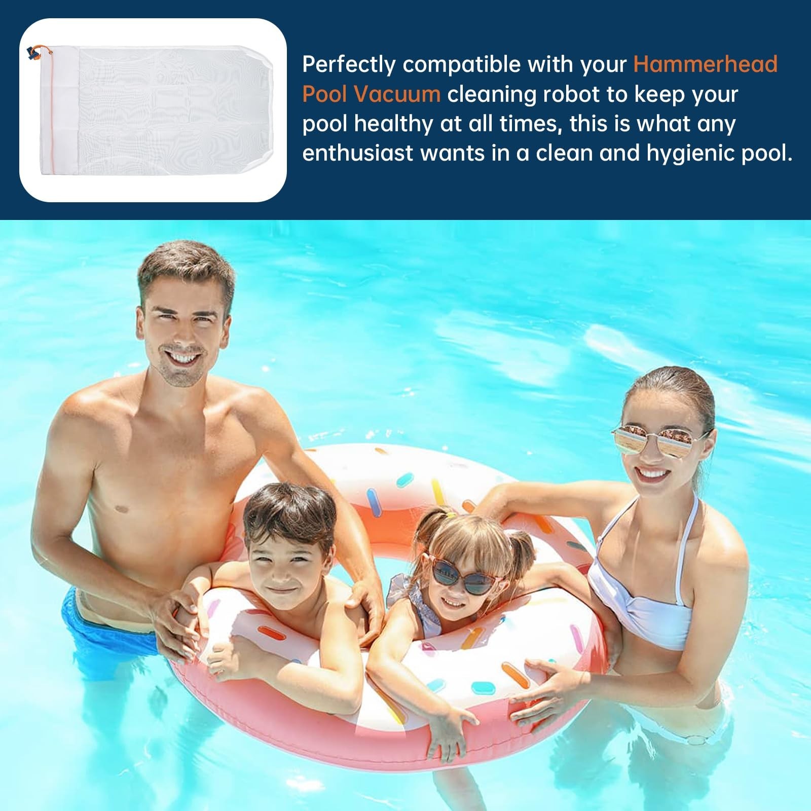 Pool Vacuum Bag Replacement – Ultra Fine 150 Micron Mesh for Swimming Pool Clean