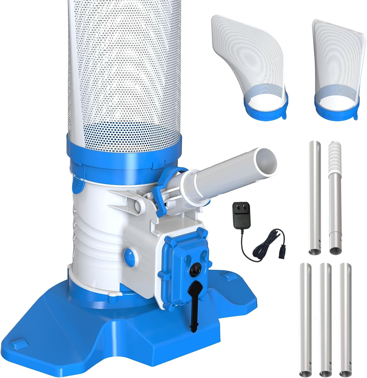 83GPM Big Rechargeable Pool Leaf Vacuum with 5-Section Pole, Cordless Pool Skimm