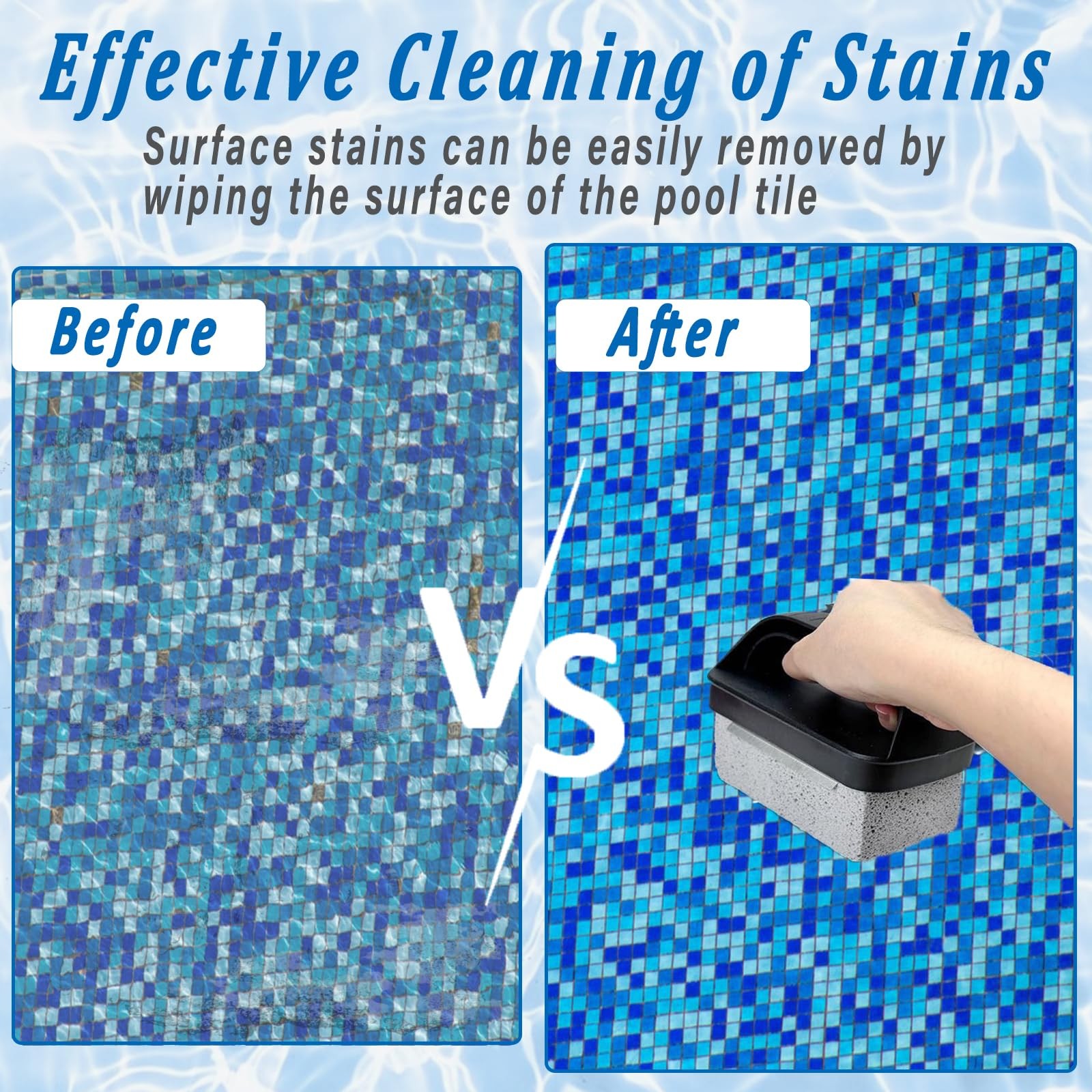 Pumice Stone with Handle for Pool Tile Cleaning 3 Pack