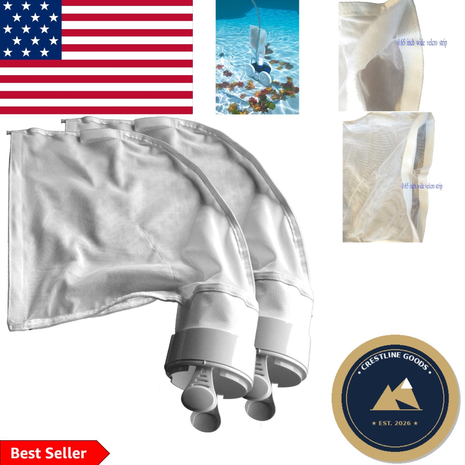 Replacement Pool Cleaner Bags K16 – All Purpose for Polaris 280/480 (2 Pack)
