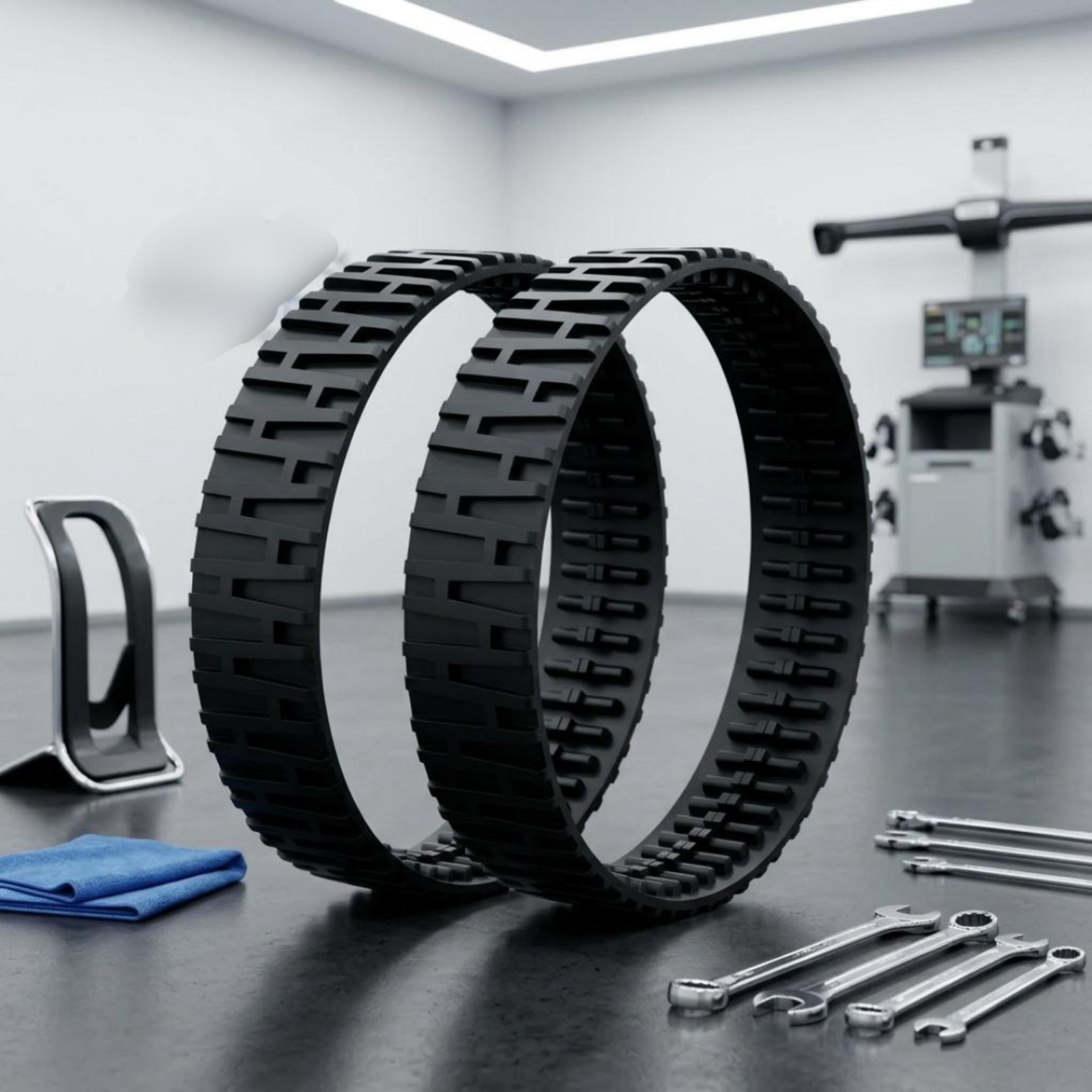2 Pieces Black Replacement Tire Molded Vehicle Part Lightweight
