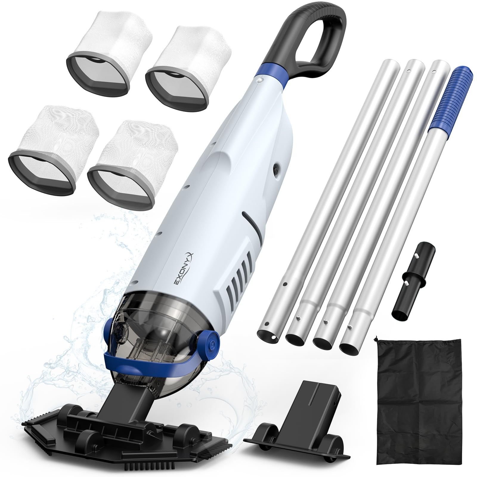 Pool Vacuum for Above Ground Pool with 72.85&Prime; Pole, Upgraded 18.5 GPM Powerfu…