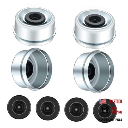 4 Pack 2.72&Prime; Trailer Hub Dust Caps Trailer Axle Wheel Hubs for 7000–8000 lb