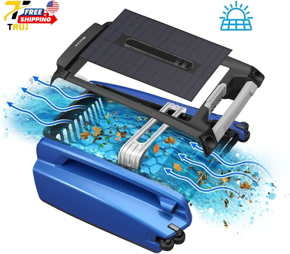 SE Solar Powered Automatic Robotic Pool Surface Skimmer Cleaner with 24/7 Contin
