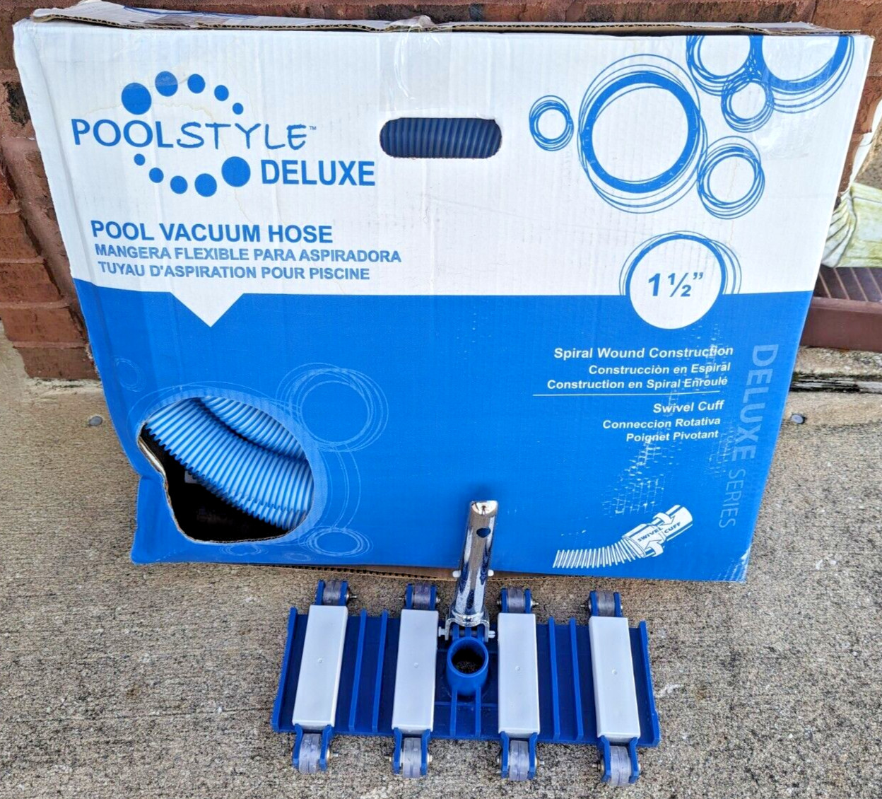Open Box Pool Style Deluxe PSL-40-8230 1-1/2&Prime; x 30&prime; Vacuum Hose With Vacuum Head