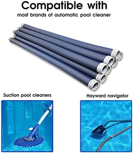 POOLWHALE Professional Swimming Pool Vacuum Cleaner Hose -1.5” 8 Piece Hoses,…