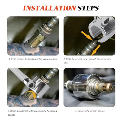 Flexible Car Head Oxygen Sensor Remover, 7/8&Prime; 22mm Vehicle O2 Sensor Handle