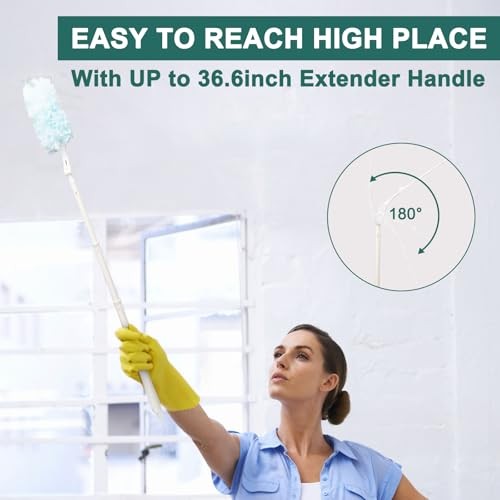 Heavy Duty Duster Handles Replacement Compatible with Swiffer Duster Refills,