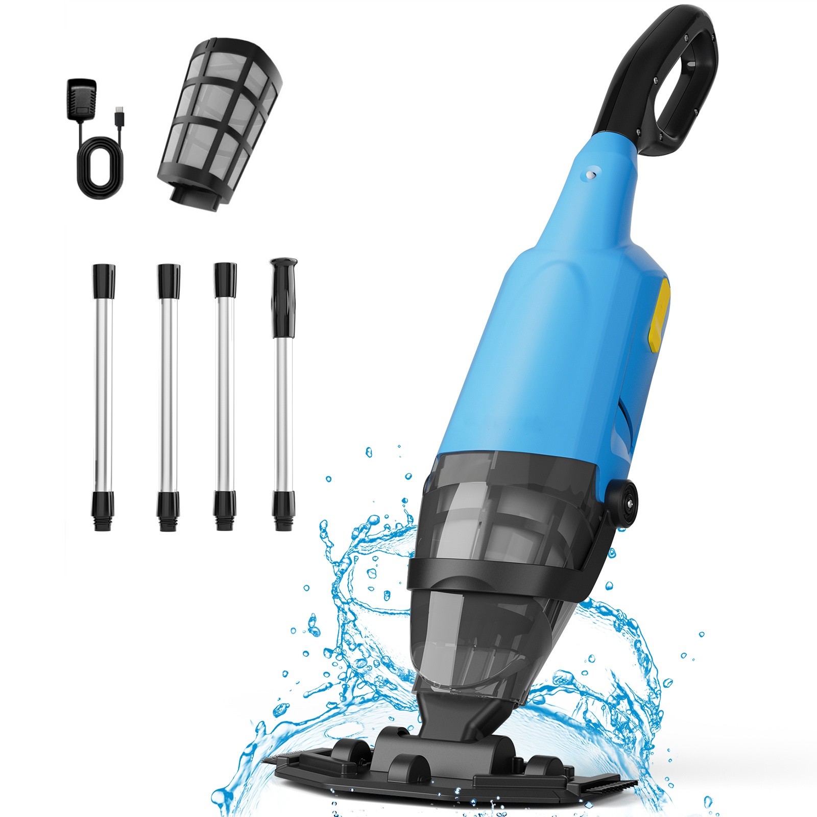 Mutaomay Handheld Pool Vacuum for Above & In-ground Pool with a Telescopic Pole