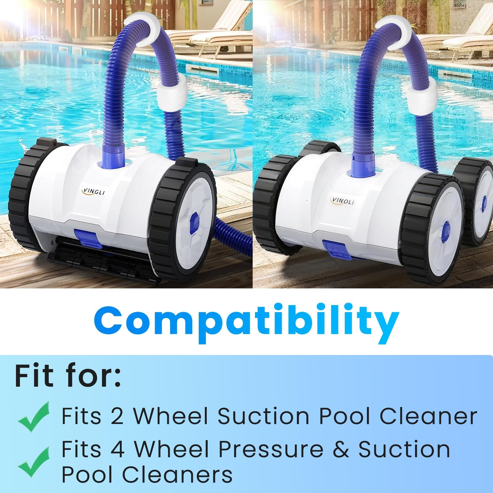 4 Pcs PVX280PK2 Pool Cleaner Hose Float Compatible with Hayward Small, White