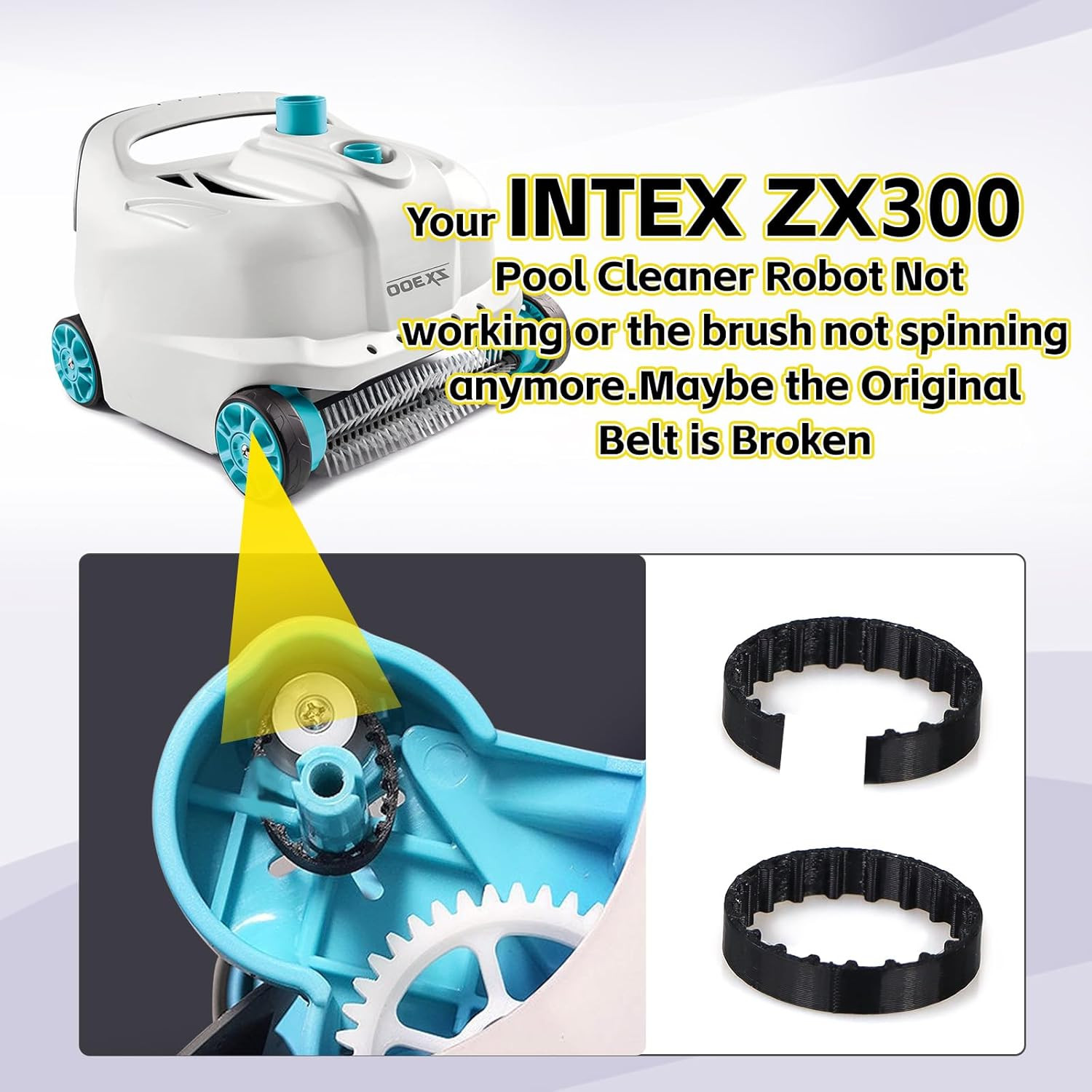 5 Pcs Replacement Belts for INTEX ZX300 Automatic Pool Cleaner Robot, Belt Repla