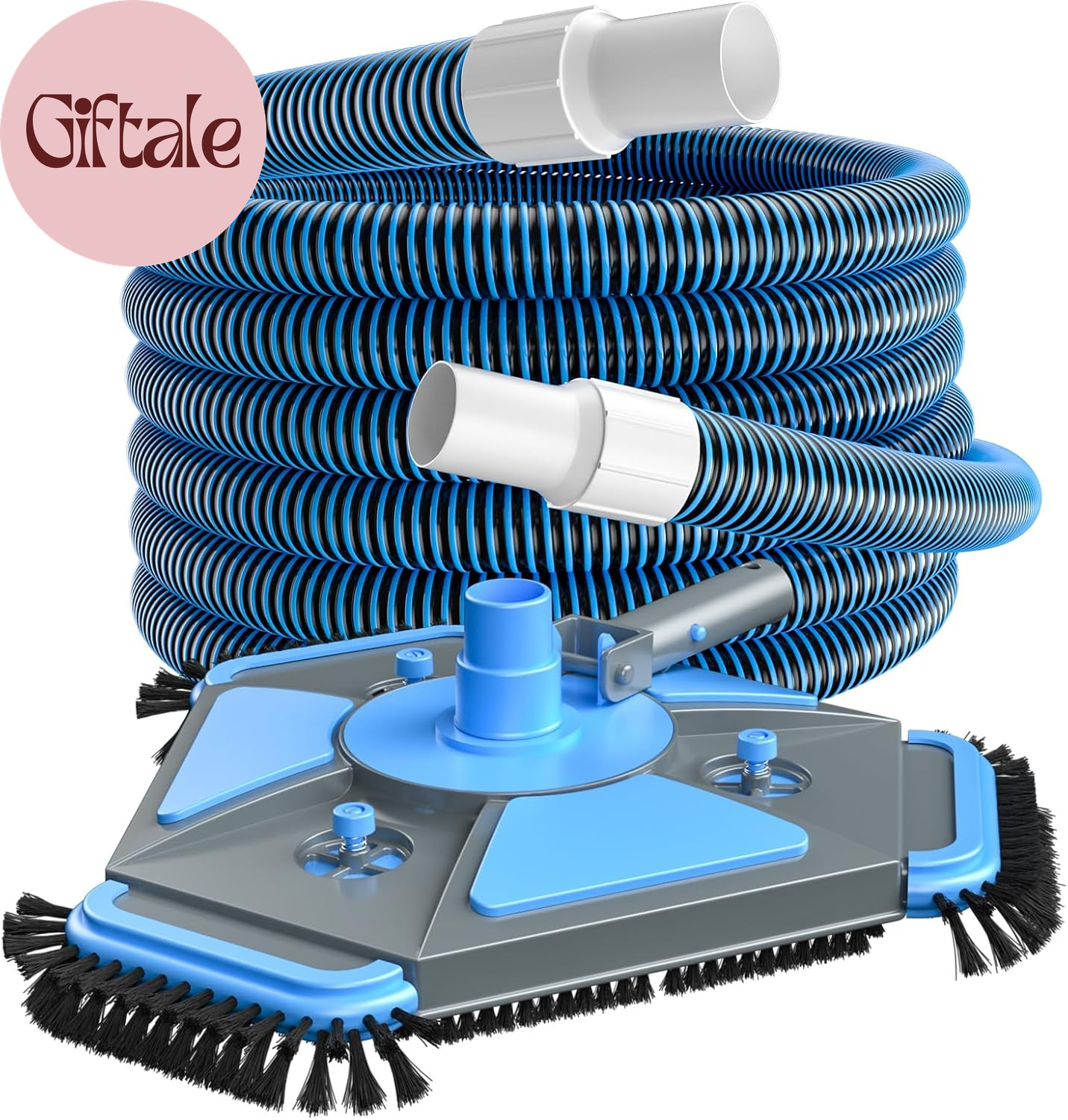Upgrade Pool Vacuum Head with Side Brush & 360° Swivel Cuff, Heavy Duty Manual K