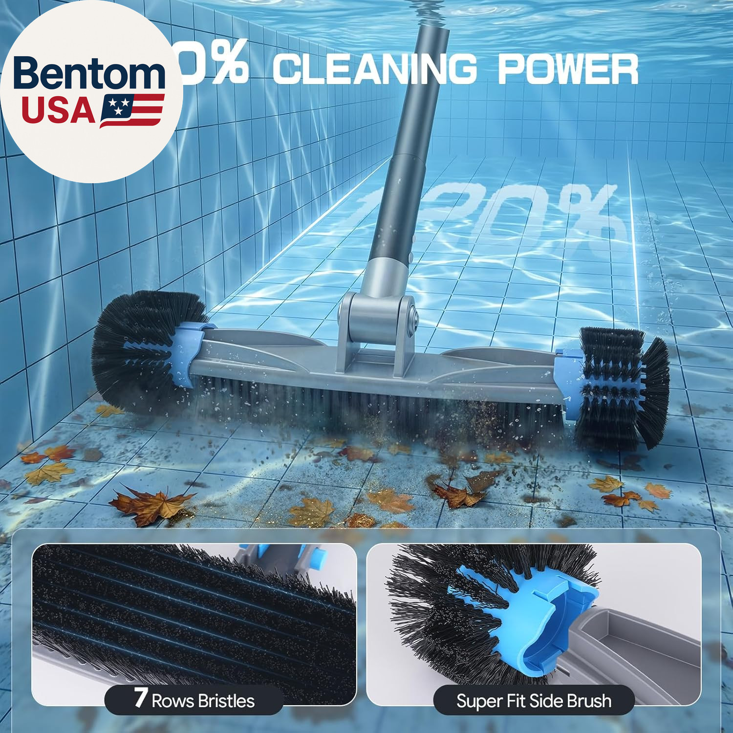 6-In-1 Deluxe Swimming Pool Cleaning Kit – Includes Detachable Pool Brush, Deep