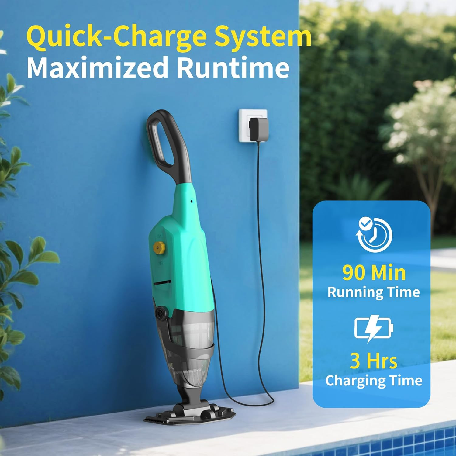 Handheld Pool Vacuum for Above Ground Pools,Cordless Pool Vacuum with Powerful S
