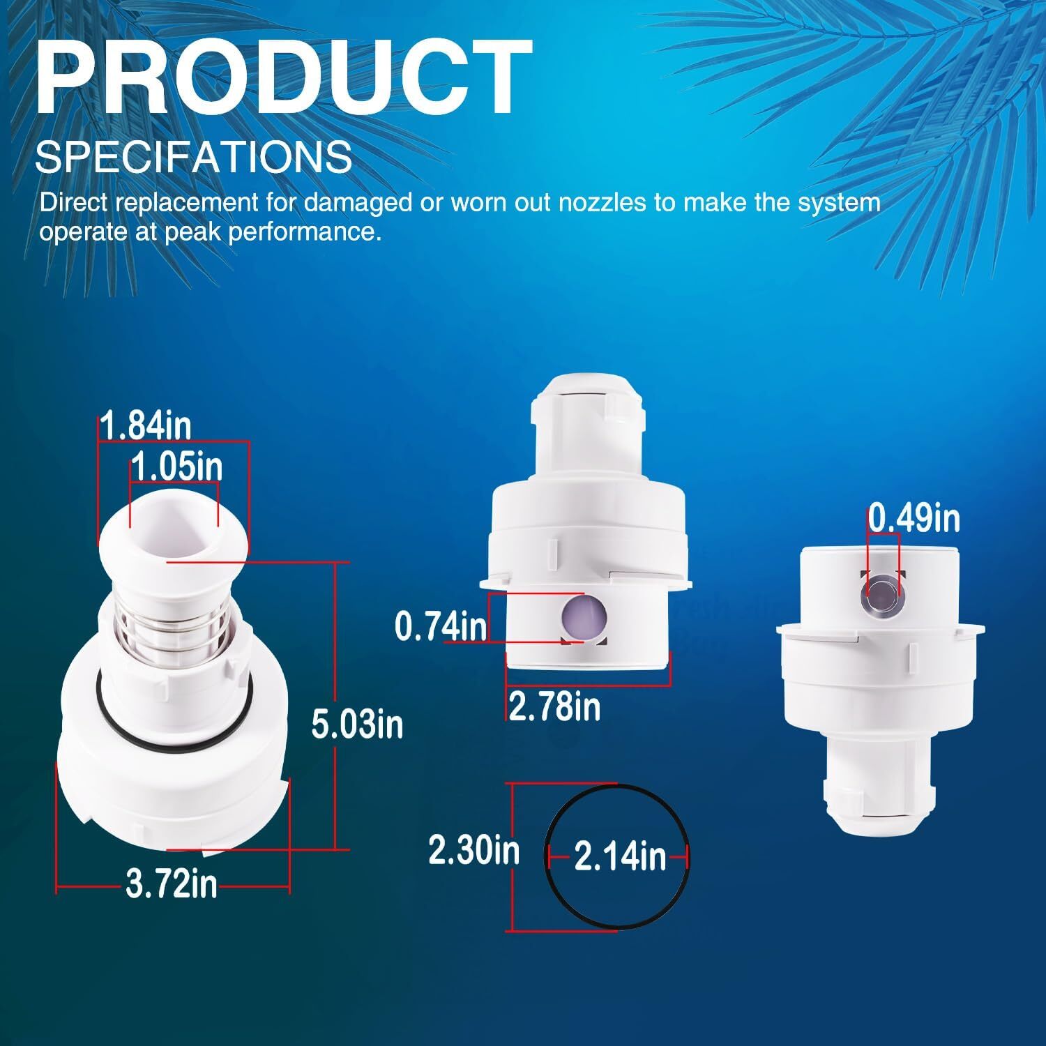 Replacement for Paramount PCC2000 Rotating Pop Up Head Nozzle O-ring White