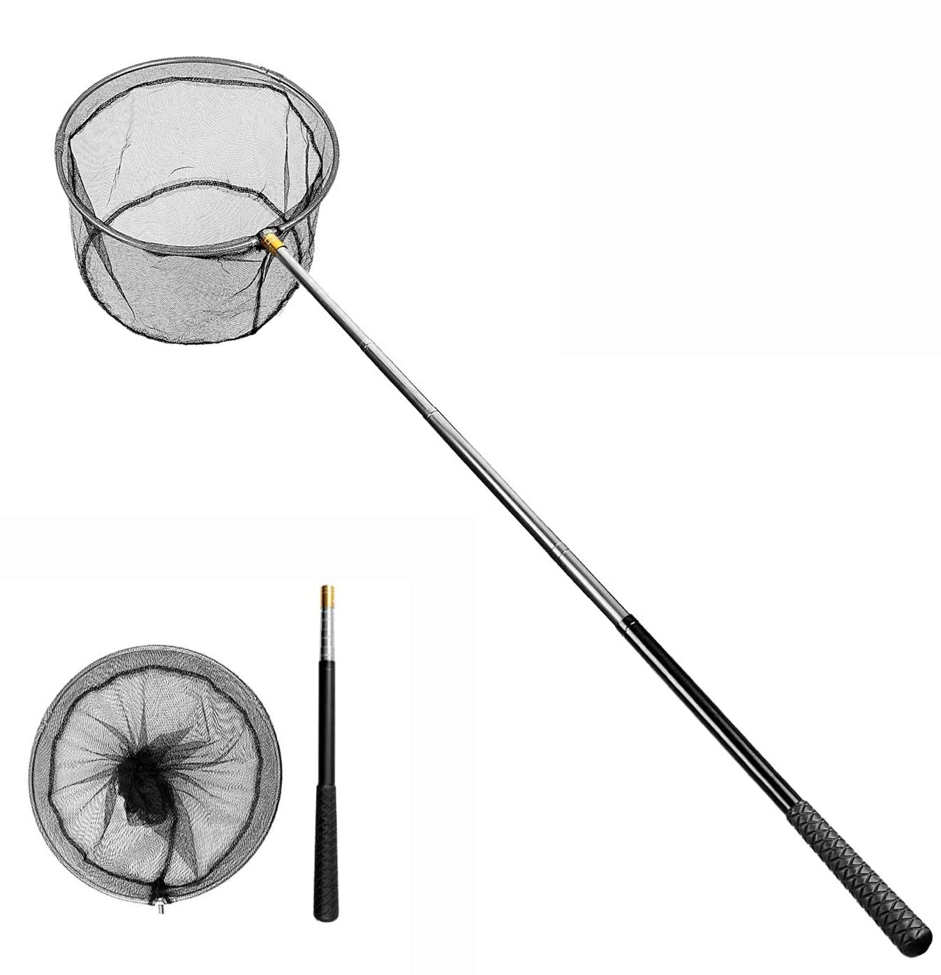 Pool Skimmer Net with Stainless Steel Telescopic Pole,58&Prime; Extendable Leaf Ski