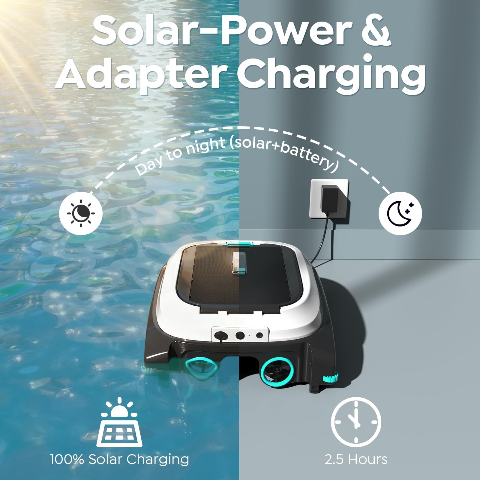 Pleco SK01 Solar Powered Pool Skimmer Robot with APP, Auto Surface Cleaning, …