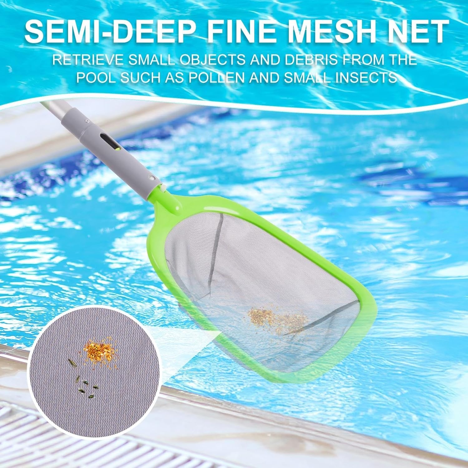 Pool Vacuum Kit Brush Net Hose Adapter Pole Skimmer Cleaner Above Ground Spa